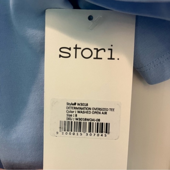 stori activewear Premium Light Blue Determined Oversized Tee size 8 - Picture 6 of 12